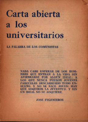 Carta abierta a los universitarios: la palabra de los comunistas.