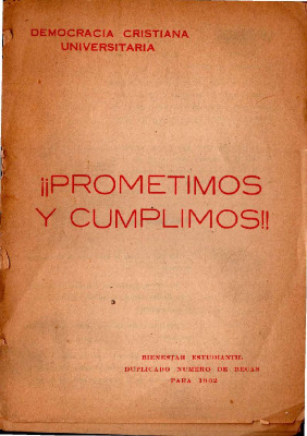 Democracia Cristiana Universitaria: ¡¡Prometimos y cumplimos!!