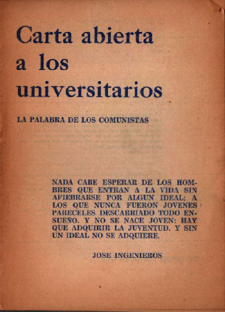 Carta abierta a los universitarios: la palabra de los comunistas.