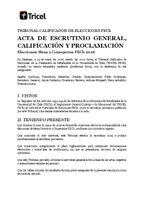 Acta de escrutinio 2026