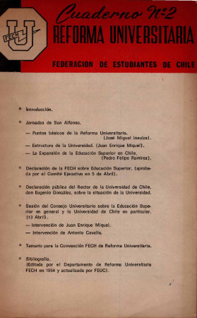 2do Cuaderno Reforma Universitaria FECH 1965-1966