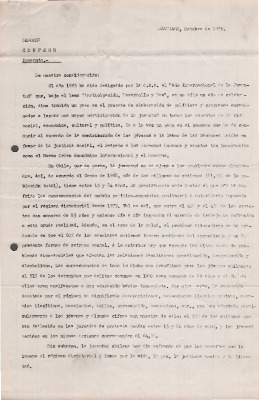 Carta del Comité Juvenil para el Año Internacional de la Juventud a la CONFECH