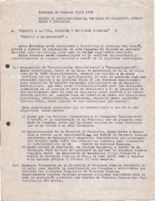 Documento de Trabajo. Comité de DDHH. 