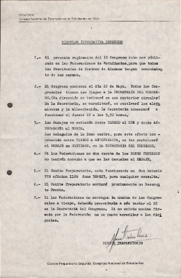 Circular informativa sobre el reglamento del II Congreso CONFECH