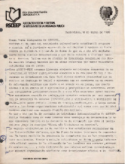 Carta de la Asociación Social y Cultural de Estudiantes de la Enseñanza Pública (Marzo 1986)