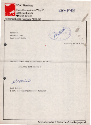 Carta de la SDAJ a la CONFECH