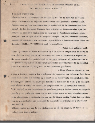 Reglamento del Comité Base de derechos humanos de la Fac. de Filo. Hdes. y Educ. 
