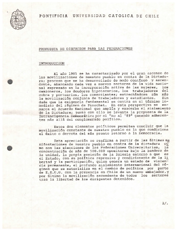 Propuesta de discusión para las federaciones