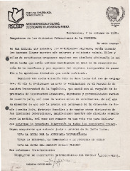 Carta de la Asociación Social y Cultural de Estudiantes de la Enseñanza Pública (Octubre 1985)