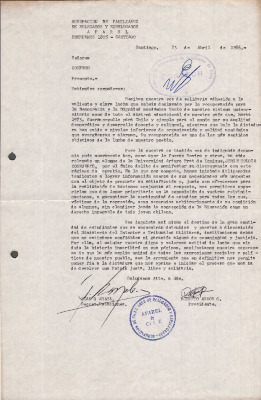 Carta de la Agrupación de Familiares de Relegados y Ex Relegados a la CONFECH