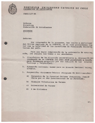 Invitación a Ampliado CONFECH