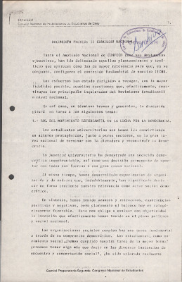 Documento previo respecto a temas de discusión del II Congreso CONFECH