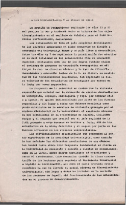 A los universitarios y al pueblo de Chile: Declaración pública de la CONFECH sobre Paro Nacional Universitario