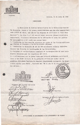 Comunicado de la Federación de Centros Universitarios de la Universidad Central de Venezuela