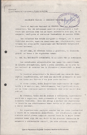 Documento previo respecto a temas de discusión del II Congreso CONFECH