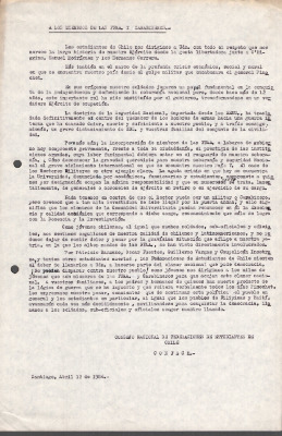 Declaración pública de la CONFECH a los miembros de las Fuerzas Armadas y Carabineros