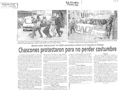 Chascones protestaron para no perder costumbre - 2001-05-17 - La Cuarta