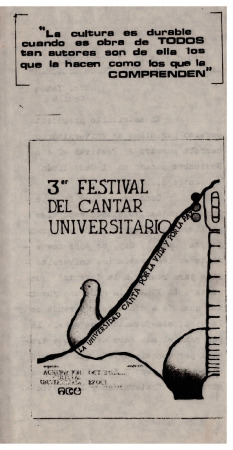 Programa 3er Festival del Cantar  Univeristario Sede Antumapu