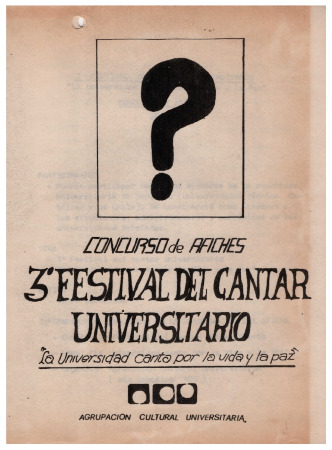 Concurso de afiches. 3er Festival del Cantar Universitario