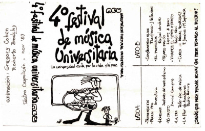 Portada de cassette del 4to Festival de Música Universitaria 