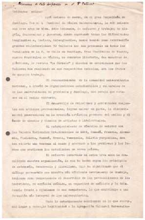 Discurso de Patricio Lanfranco en 4to Festival de Música Universitaria 