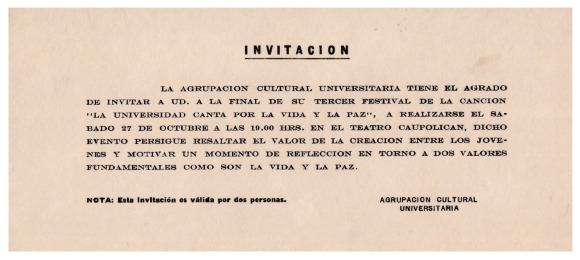 Invitación al 3er Festival del Cantar universitario