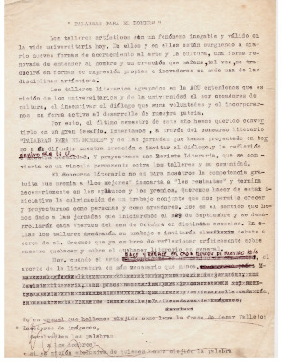 "Palabras para el hombre"