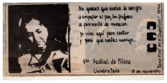 Afiche 4to Festival de Música Universitaria con Violeta Parra 