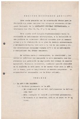 Segundo seminario ACU 1980