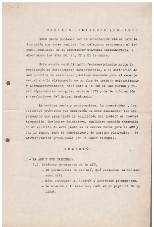 Segundo seminario ACU 1980