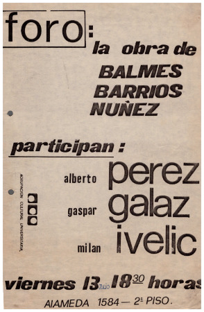 Foro: la obra de Balmes, Berrios y Nuñez