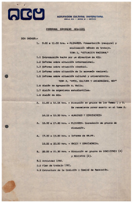 Programa Congreso ACU 1981