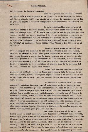 Carta pública a la Revista Amancay