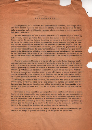 Declaración por la Revista Hoy