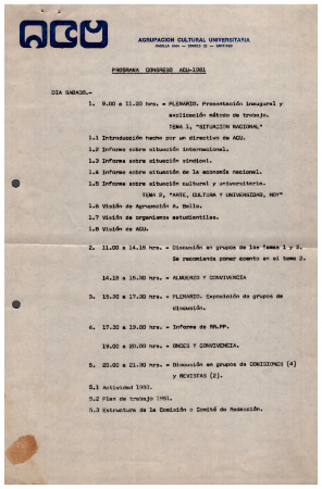 Programa Congreso ACU 1981