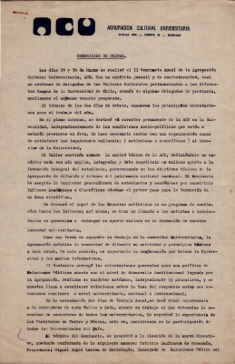 Comunicado de prensa por cambio de directiva