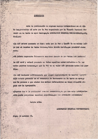 Comunicado Acto Vicaría Pastoral Juvenil