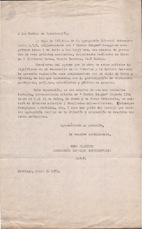 Comunicado de prensa por exposición de grabados
