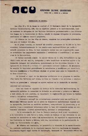 Comunicado de prensa por cambio de directiva