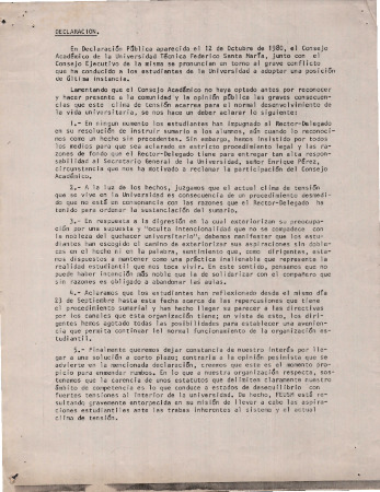 Declaración FEUSM