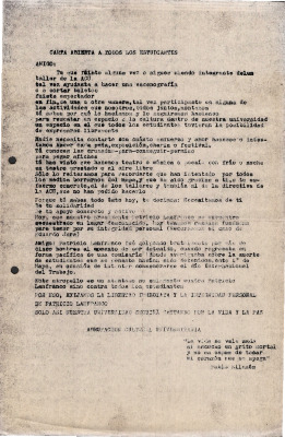 Carta abierta a todos los estudiantes