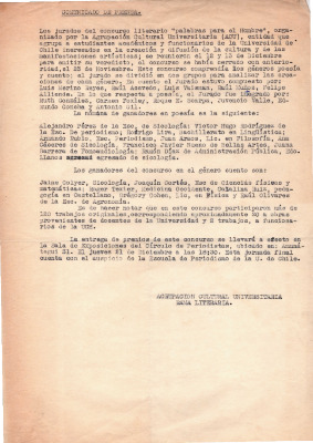 Comunicado de prensa concurso literario