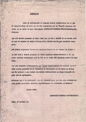 Comunicado Acto Vicaría Pastoral Juvenil