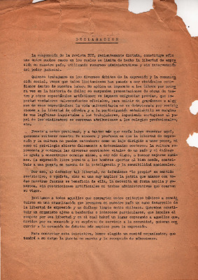 Declaración por la Revista Hoy