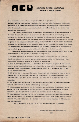 A la comunidad universitaria y opinión pública en general
