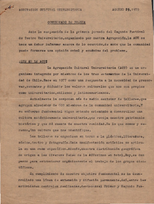 Comunicado de prensa por suspensión de festival