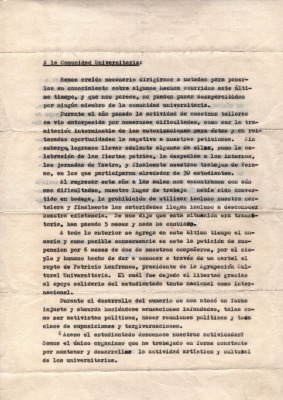 A la comunidad universitaria