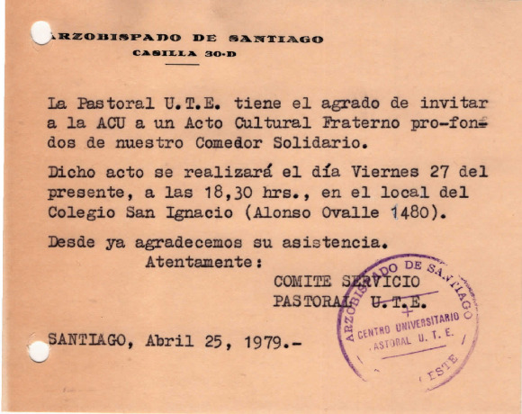 Invitación Pastoral UTE