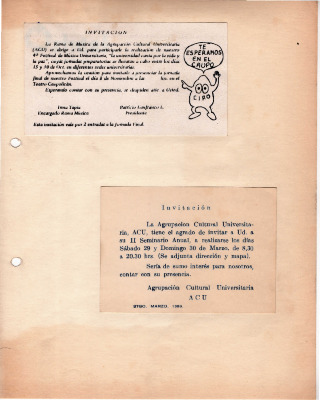 Invitación al 4° Festival de Música Universitaria y al 2° Seminario Anual de la ACU