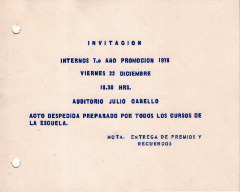 Invitación promoción 1978